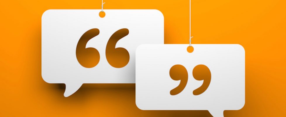 Chat symbol and Quotation Mark Chat symbol and Quotation Mark