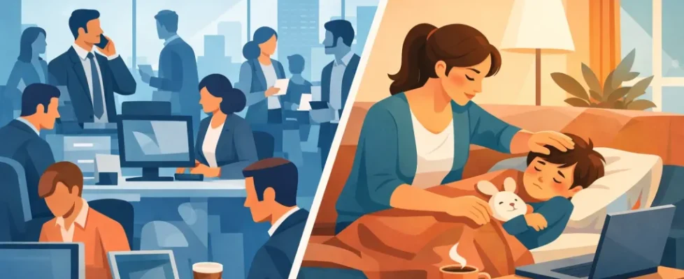 When Your Kid's Not Feeling Well, No Crowded Office When Your Kid's Not Feeling Well, No Crowded Office